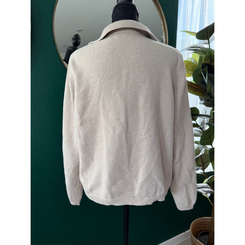 Croft and Barrow Zip Sweater Womens XL Beige Minimalist Normcore Capsule Neutral - Picture 4 of 9
